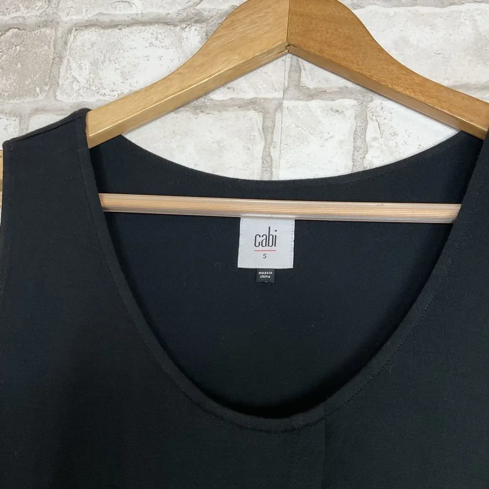 CAbi Beyond Tee Black Sleeveless Tunic Top Size S